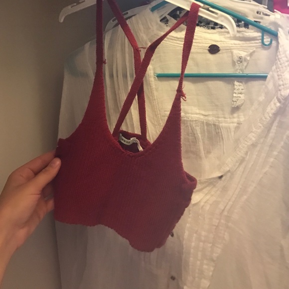Red urban outfitters crop top