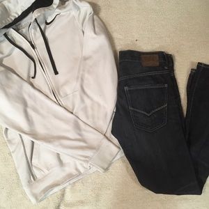 Nike S white hoodie and Buckle Vintage Slims