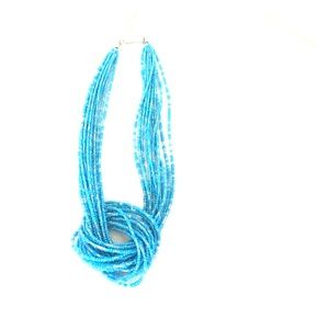 Blue Lakshmi maya beaded necklace