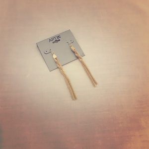 Brand New* Gold dangly long earrings