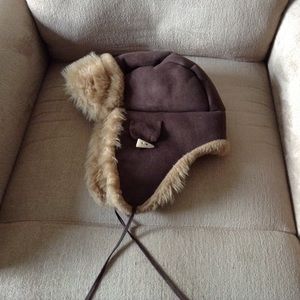 GAP faux suede mad bomber hat. FAux fur. NEW!