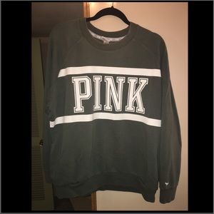 VS PINK olive green sweatshirt