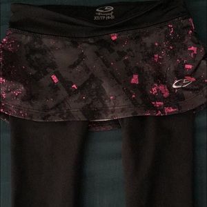 Girls Athletic pants with skirt attached over it