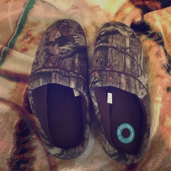 Men camo slipper with memory foam inside