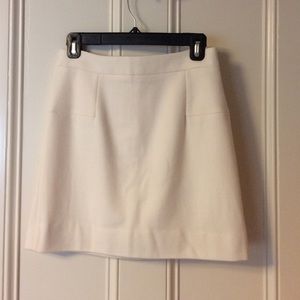 J. Crew cream wool mini skirt
