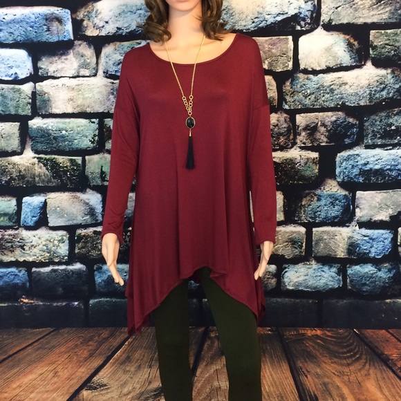 Asymmetrical Burgundy Tunic