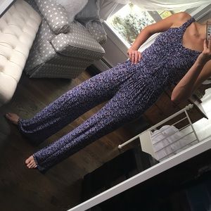 Blue jersey jumpsuit.