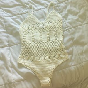White crochet monokini