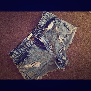 Forever 21 high waisted distressed shorts