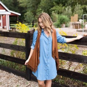 Denim shirt dress