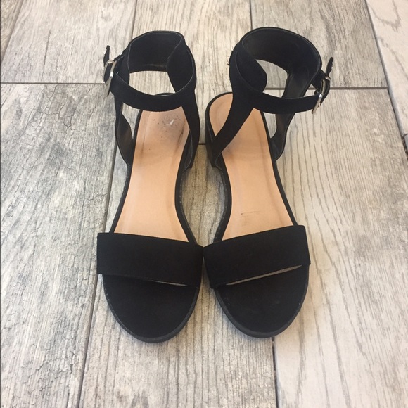Shoes - Suede Ankle Strap Sandals