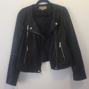 Michael Kors Moto Leather Jacket - size medium