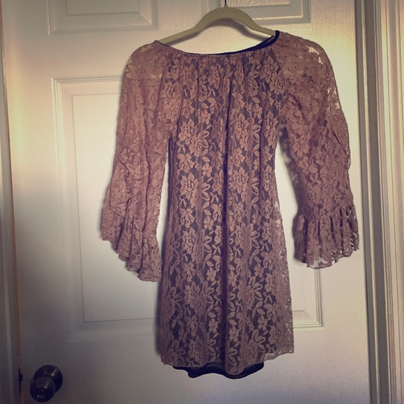 Off the shoulder, lace, mini dress. Size small