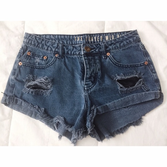 Frayed Mid Rise Shorts