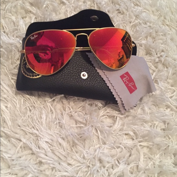 Ray-Ban orange aviator sunglasses