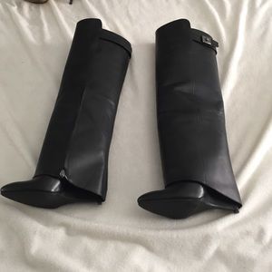 Beautiful leather wedge boots