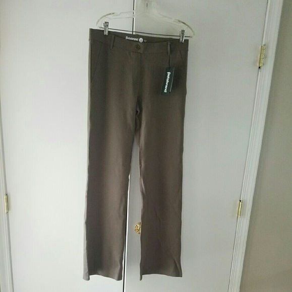 Betabrand LONG large taupe yoga dress pants