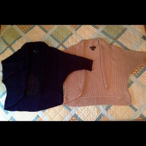 2 bolero-style sweaters. Size 14/16.  Navy/khaki