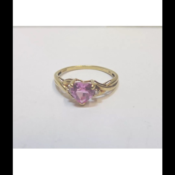 10K gold pink sapphire ring - Picture 2 of 4