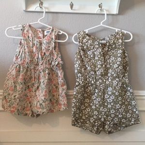 Two Floral Rompers