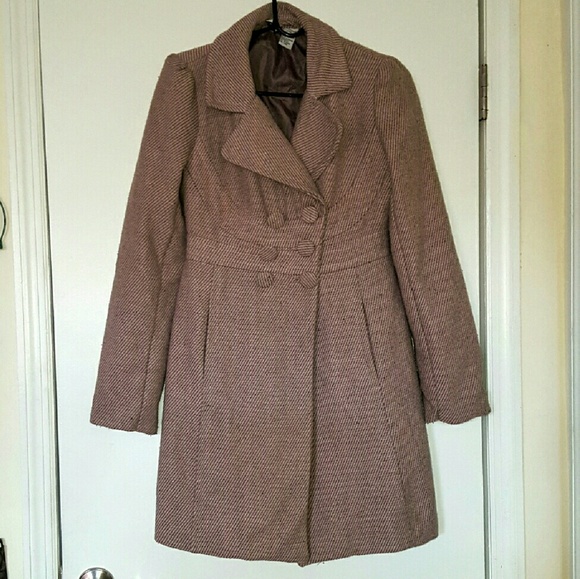 Light pink and tan wool blend coat