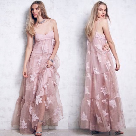 Free people black rose maxi dress