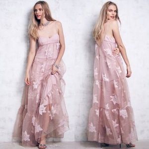 Free people black rose maxi dress