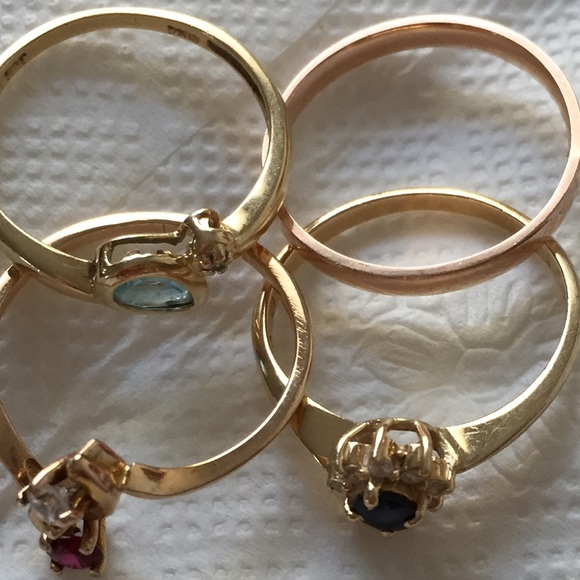 3 are 14k gold yellow #10k gold pink