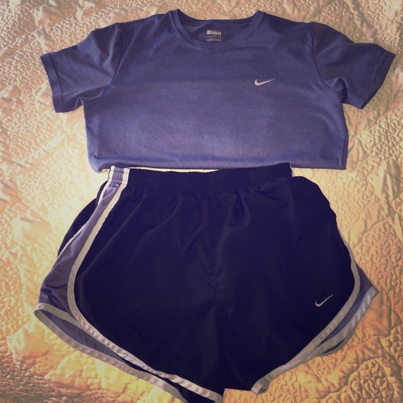 Nike athletic set. Blue and black. Med.