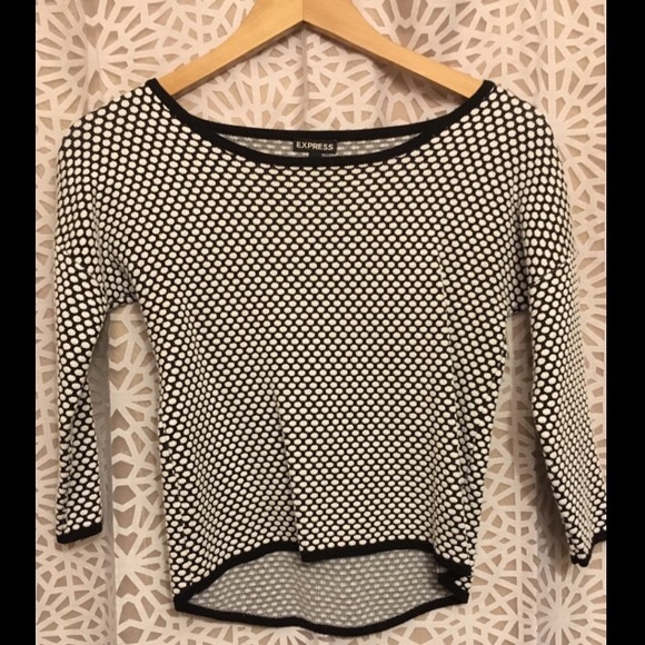 Express White & Black Sweater - Picture 2 of 4