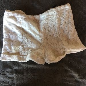 White lace shorts