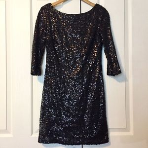 Jessica Howard Black Sequin Cocktail Dress