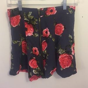 UO Floral Front Zipper Circle Skirt - size medium