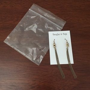 Brand New gold-colored dangly earrings!