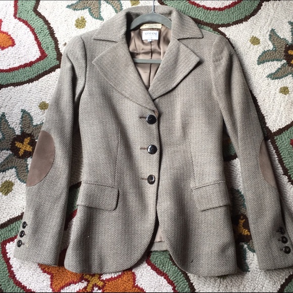 Armani blazer, tweed, mitchfields, elbow patches