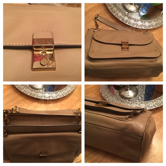 X SOLD Tory Burch Priscilla Satchel in Tumbleweed - Picture 2 of 4