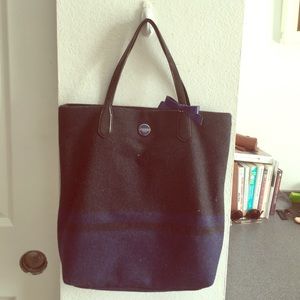 Black and blue wool Coach tote bag