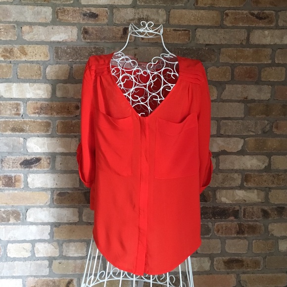 Anthropologie Emde&Esyllte Red Button Down Shirt - Picture 1 of 4