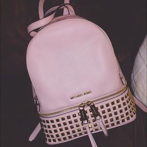 Michael Kors. Blush pink & gold studded backpack.