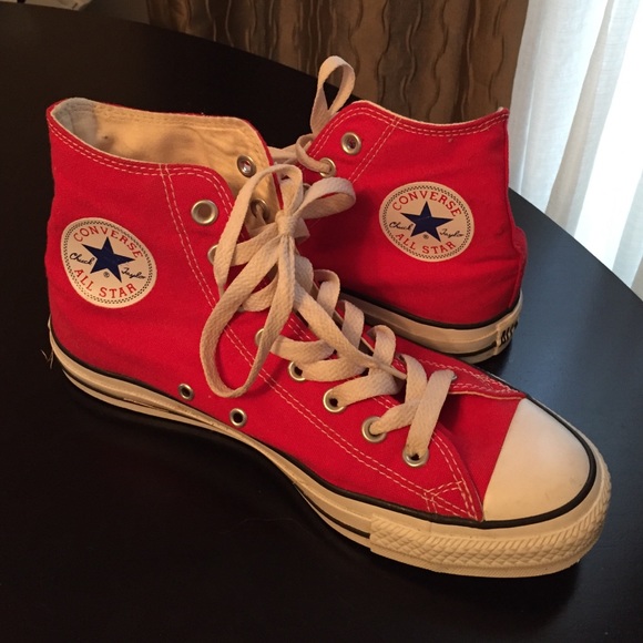 Red high top converse