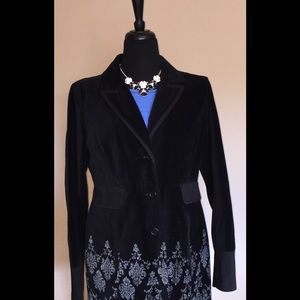 DKNY black velvet duster