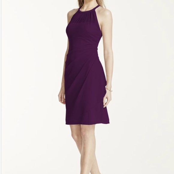 Plum davids bridal bridesmaid dress