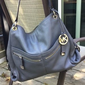 Gray leather Michael Kors shoulder bag