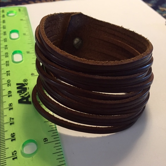 Italian leather cuff bracelet