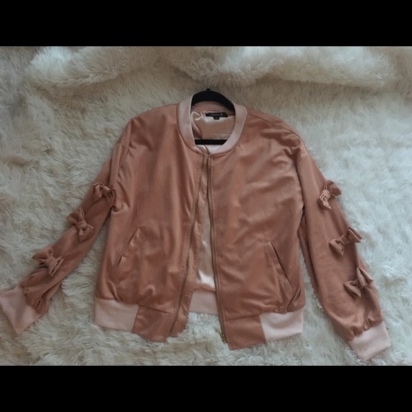 Faux suede pink bomber on hold for Emily