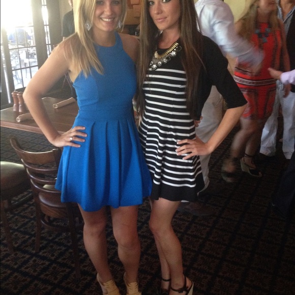 Bright blue skater dress