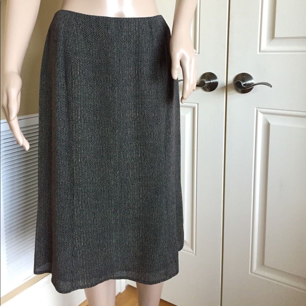▪️TALBOTS Petites Silk Black&Cream Pattern Skirt▪️