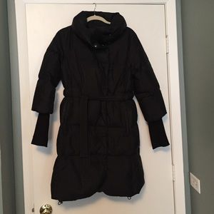 Theory down black winter coat- size S