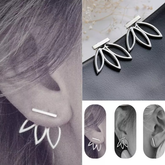 ✨ARRIVED✨ Silver Gold Flower Ear Jacket Studs