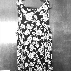 Black & White Floral Skater Dress (Forever 21)